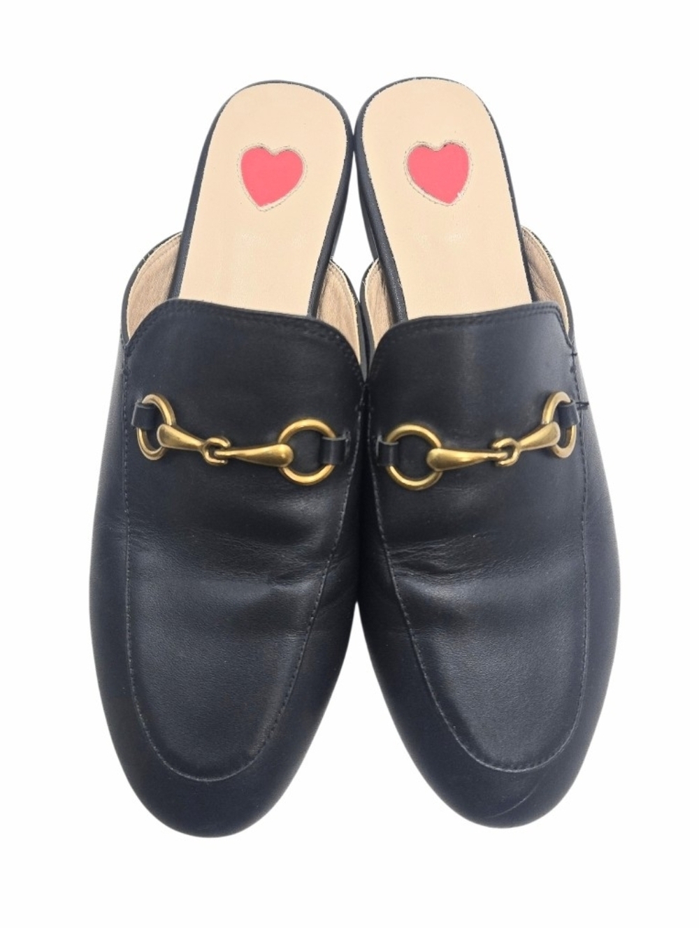 BaShafanni Loafers Horse Bit Black Leather‎ Slides 39